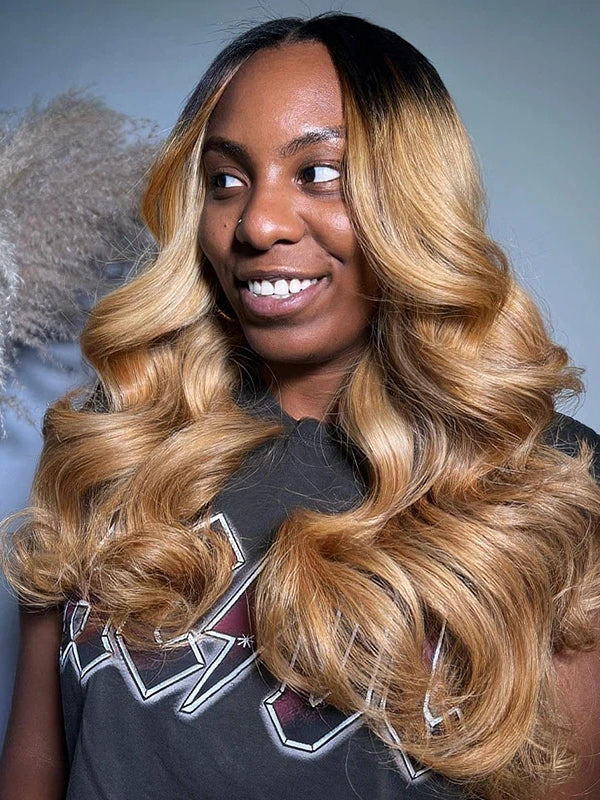 Sterly T1B/27 Colored Ombre Body Wave Bundles Human Hair Weave - sterlyhair
