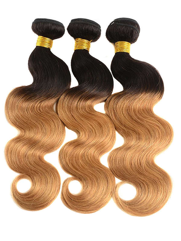 Sterly T1B/27 Colored Ombre Body Wave Bundles Human Hair Weave - sterlyhair