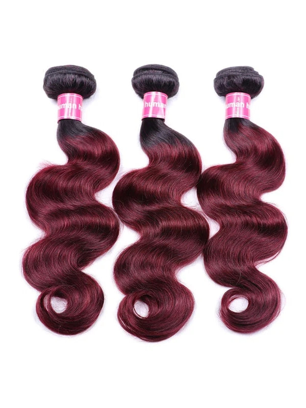 Sterly T1B/99j Colored Ombre Body Wave Bundles Human Hair Weave - sterlyhair