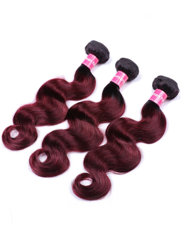 Sterly T1B/99j Colored Ombre Body Wave Bundles Human Hair Weave - sterlyhair