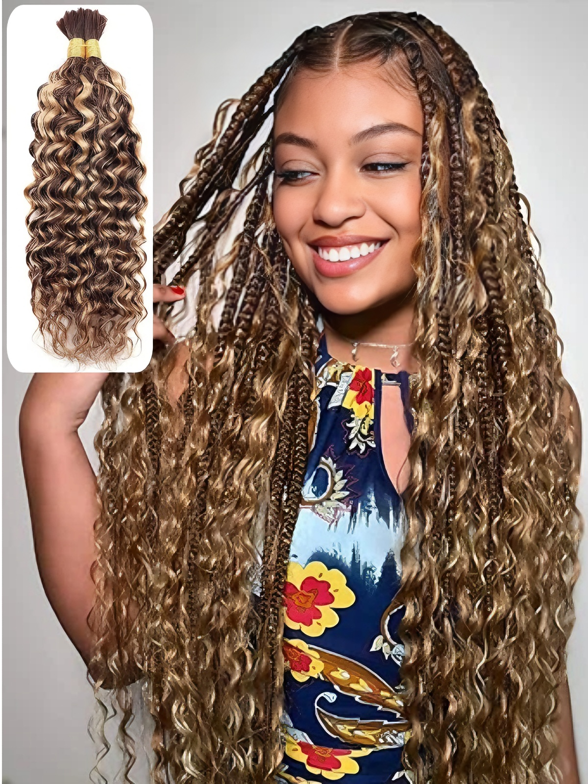 Sterly Water Wave Bulk Human Hair For Braiding No Weft 100g (1 Pack-2 Bundle 50g)