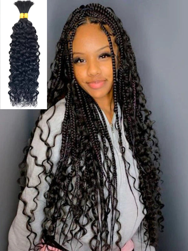 Sterly Water Wave Bulk Human Hair For Braiding No Weft 100g (1 Pack-2 Bundle 50g) - sterlyhair