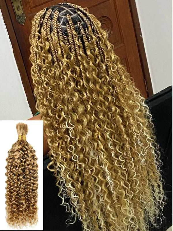 Sterly Water Wave Bulk Human Hair For Braiding No Weft 100g (1 Pack-2 Bundle 50g)