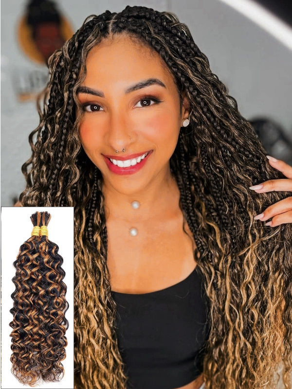 Sterly Water Wave Bulk Human Hair For Braiding No Weft 100g (1 Pack-2 Bundle 50g)