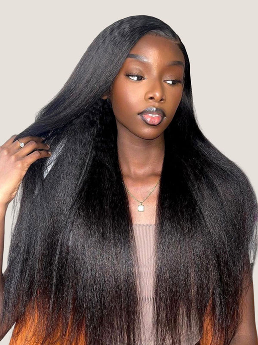 Sterly Wear And Go Glueless Wigs Yaki -Straight 13×6 HD Transparent Lace Human Hair Wigs - sterlyhair