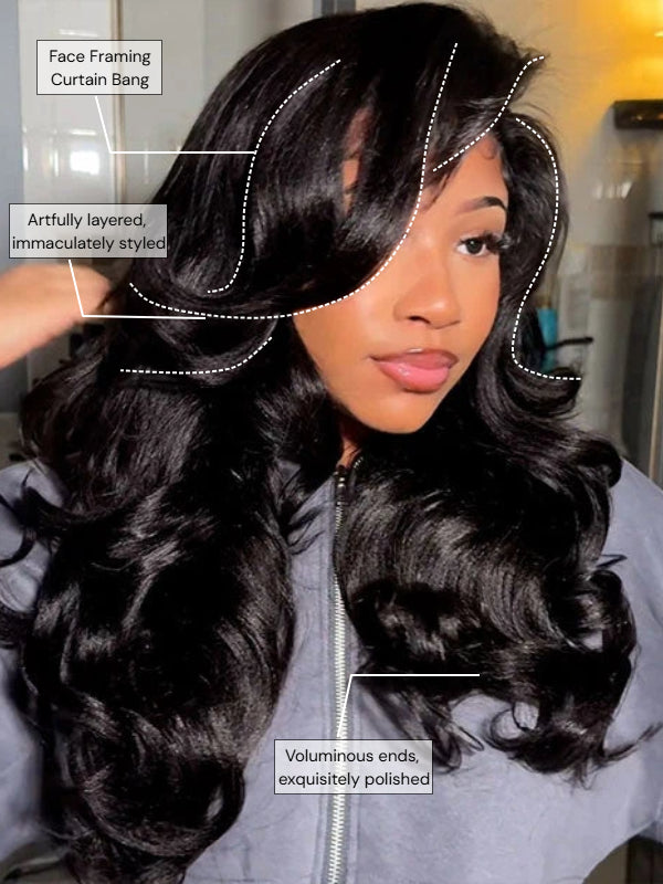 TikTok Hot | 250% Density V Part Yaki Body/Loose Body Natural Black Wig With Invisi Drawstring 100% Human Hair - sterlyhair