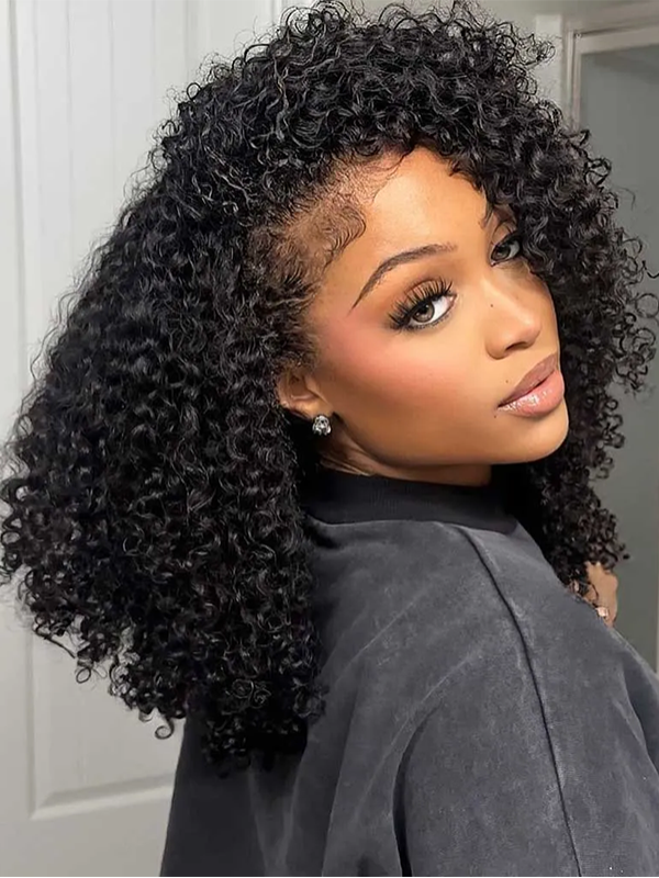 TikTok Hot | 3-In-1 Half Wig Kinky Curly Glueless Flexi-Fit Drawstring Wig Beginner Friendly - sterlyhair