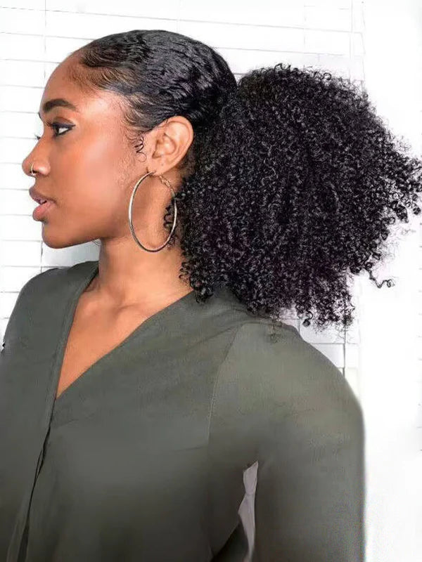 TikTok Hot | 3-In-1 Half Wig Kinky Curly Glueless Flexi-Fit Drawstring Wig Beginner Friendly