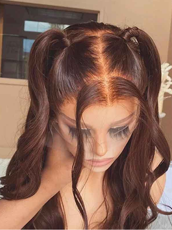 TikTok Hot |#4 Chocolate Brown Body Wave 13×6 Full Lace Wig 200% Density Human Hair Wigs