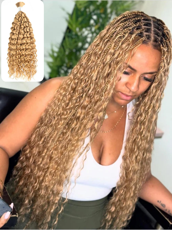 TikTok Hot |Deep Wave Bulk Human Hair For Braiding No Weft 100g (1 Pack-2 Bundle 50g)