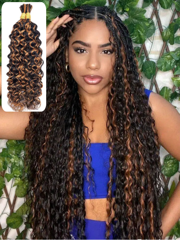 TikTok Hot | Sterly Water Wave Bulk Human Hair For Braiding No Weft 100g (1 Pack-2 Bundle 50g) - sterlyhair