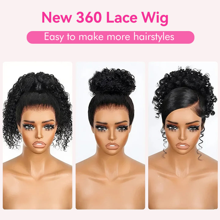 360 Lace Frontal Wigs Kinky-Straight Human Hair Wigs For Women Sterly Hair - sterlyhair