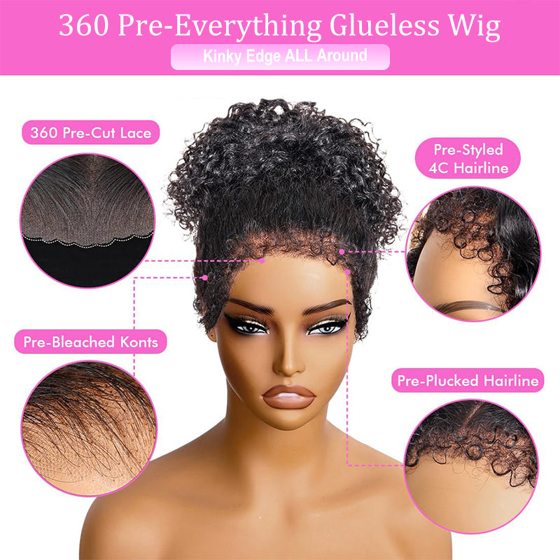 Perruque frontale en dentelle 360° de 16 à 34 pouces, cheveux humains ultra-naturels, densité 180 %