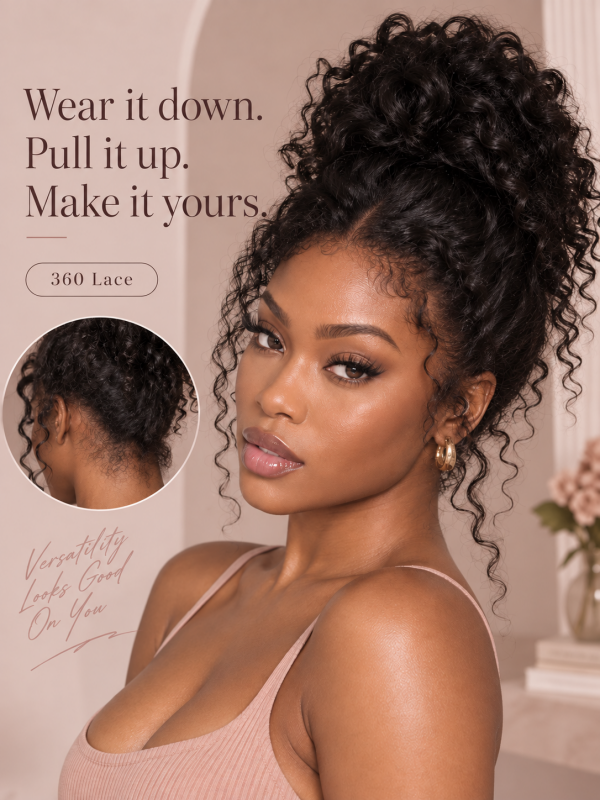 Type 4C Edges Wig | Glueless Burmese Curly 4c Hairline 360 Lace Human Hair Wigs
