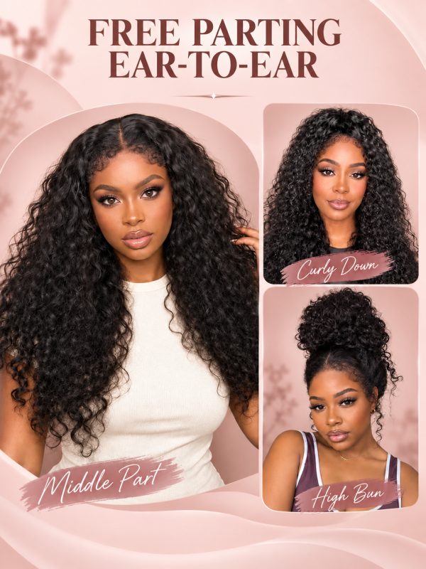 Type 4C Edges Wig | Glueless Burmese Curly 4c Hairline 360 Lace Human Hair Wigs