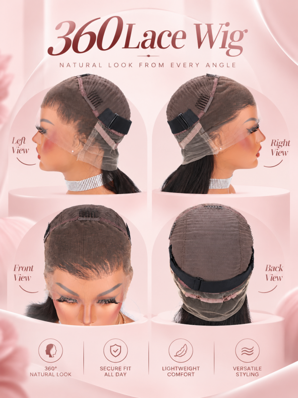 Type 4C Edges Wig | Glueless Burmese Curly 4c Hairline 360 Lace Human Hair Wigs