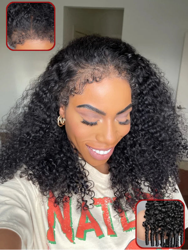 Type 4C Edges Wig | Glueless Burmese Curly 4c Hairline 7×6/13×6 Human Hair Wigs - sterlyhair