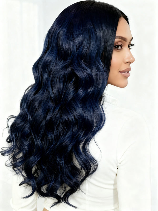 Raw Hair Wig | Undetactable HD Lace Midnight Blue Body Wave Human Hair Wigs - sterlyhair