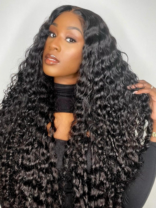 Water Wave Super Double Drawn Human Hair Wigs Raw Cuticle Aligned 13×6 Lace frontal Wig - sterlyhair