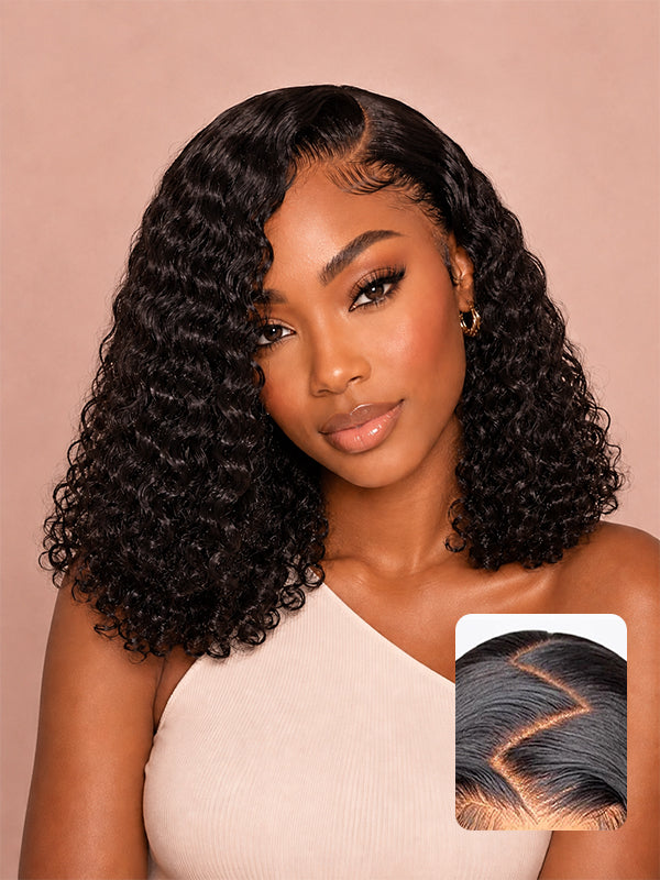 Burmese Curly Bob Wig HD Lace Short Curly Bob Human Hair Wig Easy Styling 180% Density