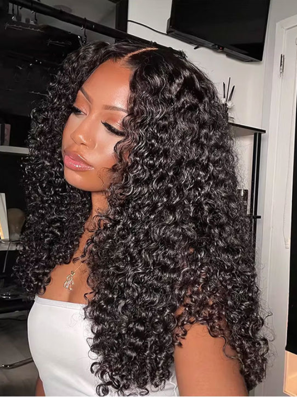Wear Go 7x6 Burmese Curly Wave Glueless Wig HD Lace Front Wig With Invisi- Drawstrings
