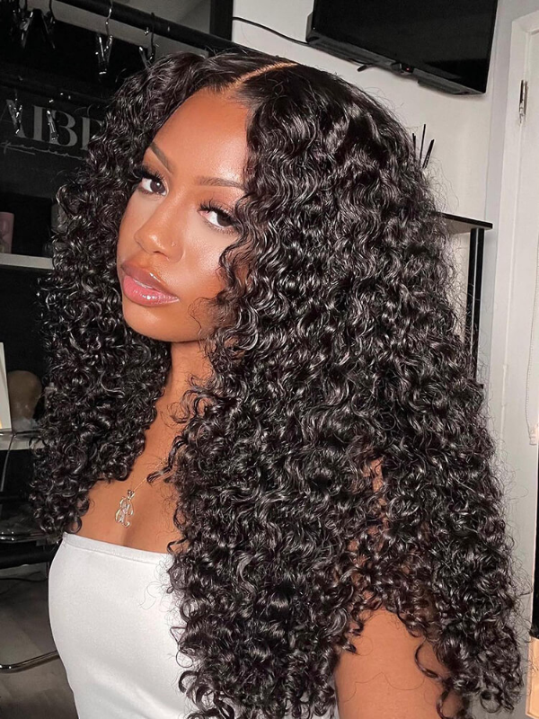 Wear Go 7x6 Burmese Curly Wave Glueless Wig HD Lace Front Wig With Invisi- Drawstrings