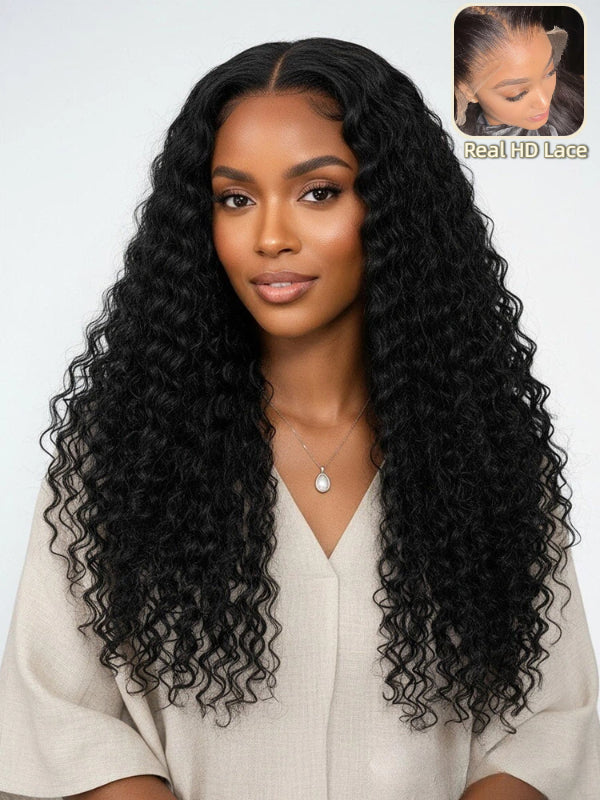 Wear Go 7x6 Deep Wave Glueless Wig HD Lace Front Wig With Invisi - Drawstrings