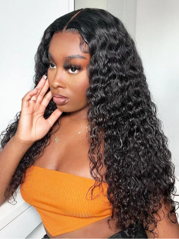 Wear Go 7x6 Deep Wave Glueless Wig HD Lace Front Wig With Invisi - Drawstrings