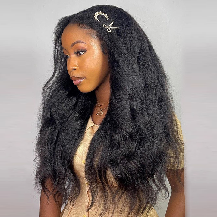 Affordable Glueless 7×6 Lace Kinky Straight Human Hair Wig Sterly Hair - sterlyhair