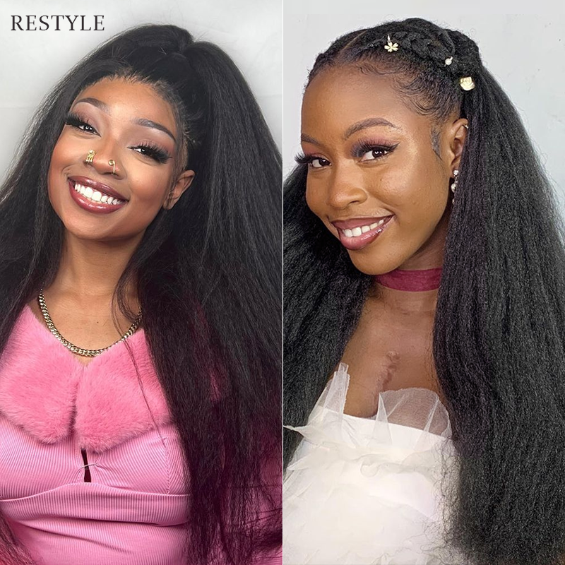 Affordable Glueless 7×6 Lace Kinky Straight Human Hair Wig Sterly Hair - sterlyhair