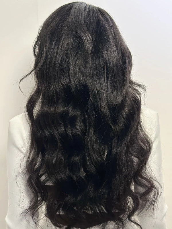 Natural Fullness Wear Go 7×6 Lace Wavy Yaki Human Hair Wig Glueless 13×6 Yaki Body Wave Wig - sterlyhair