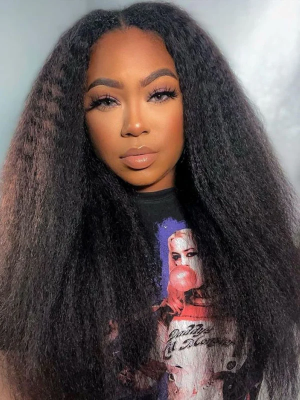 Yaki -Straight 13×4 HD Transparent Lace Front Human Hair Wigs Sterly Hair - sterlyhair