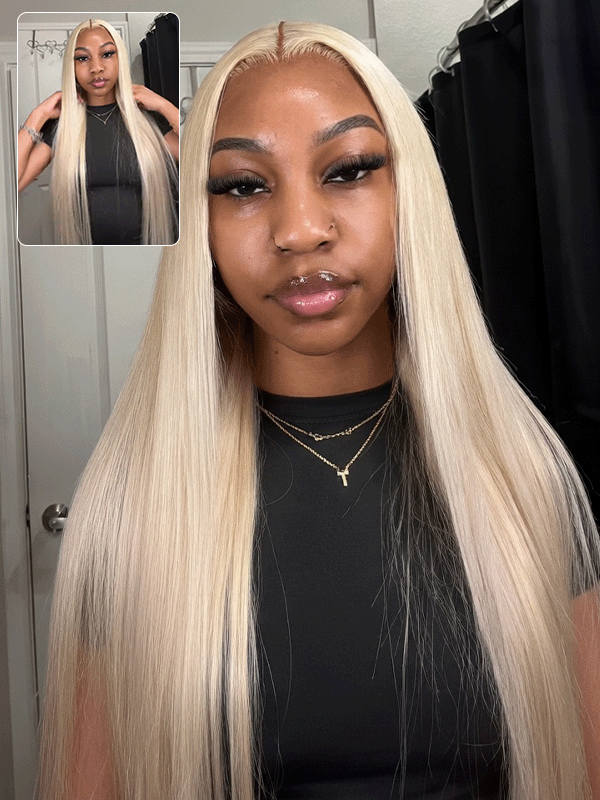 Sterly #613 Blonde 13x6 Full Frontal Lace Straight Hair / Body Wave Human Hair Wigs 180% Density Blonde Magic - sterlyhair
