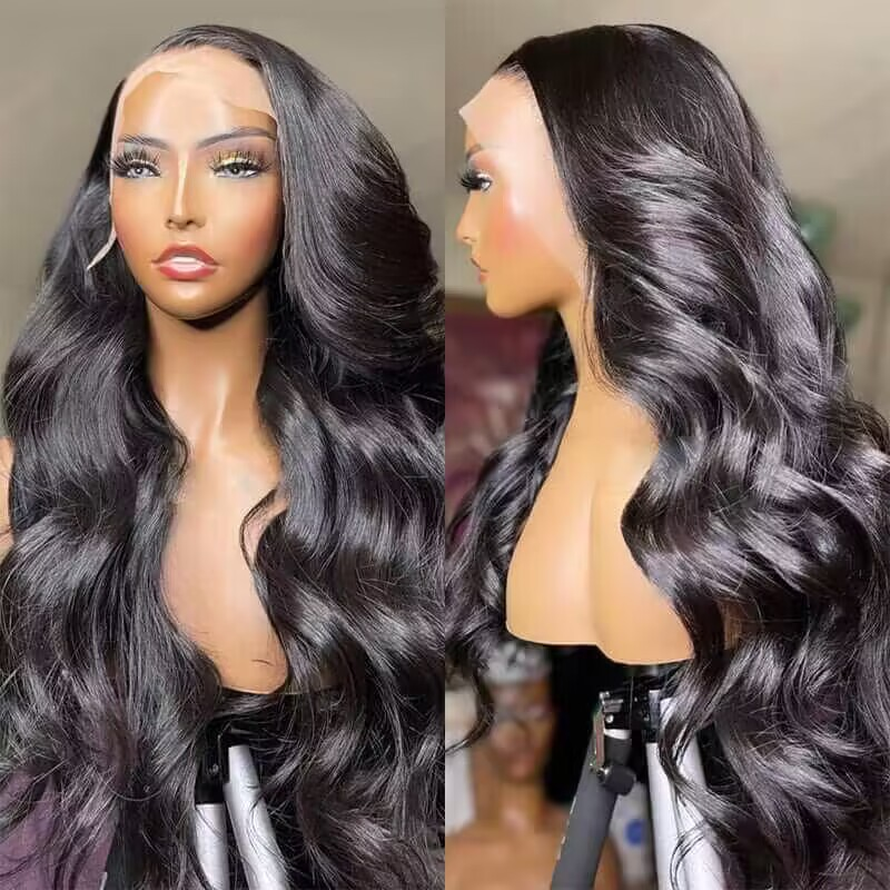 Premium Super Double Drawn Human Hair Wigs Raw Hair 13×6 Lace frontal Body Wave Wig 250% Density - sterlyhair