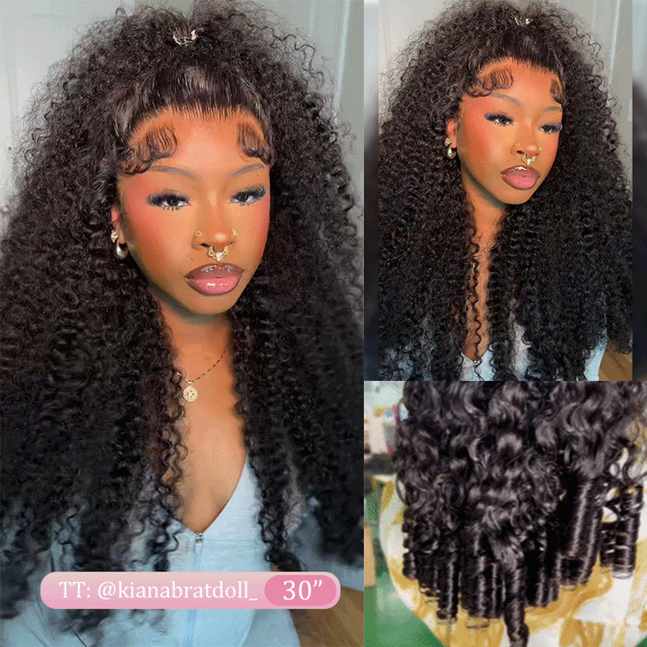 Affordable Burmese Curly Frontal Human Hair Wig Hot Selling Premium Hair Drawstring Wig With Finger Coil Ends - sterlyhair
