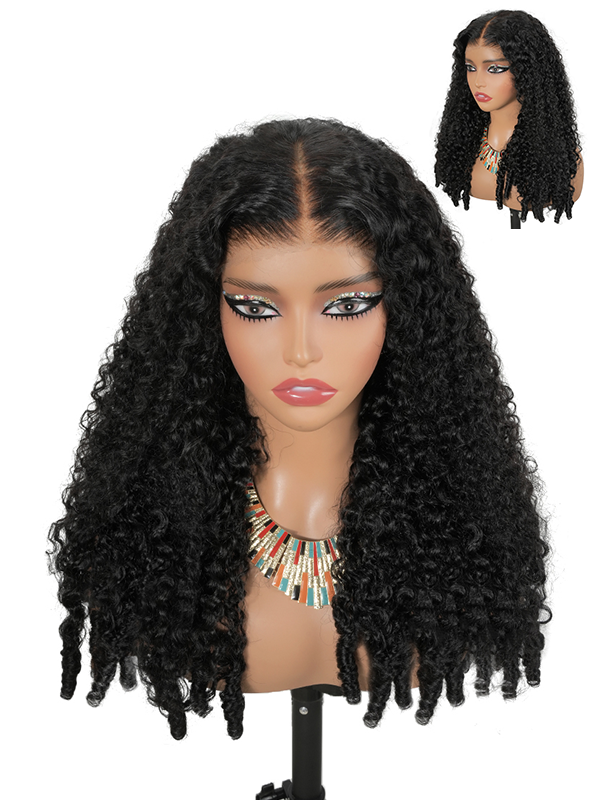 Raw Hair Wig | Undetactable HD Lace Raw Burmese Curly Wig Glueless 7×6 Lace Human Hair Wig 220% Density Pre-bleached - sterlyhair