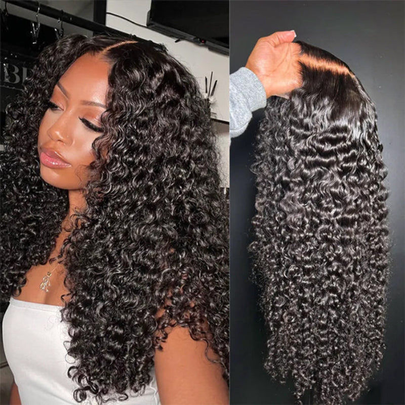 Wear Go 7x6 Burmese Curly Wave Glueless Wig HD Lace Front Wig With Invisi- Drawstrings