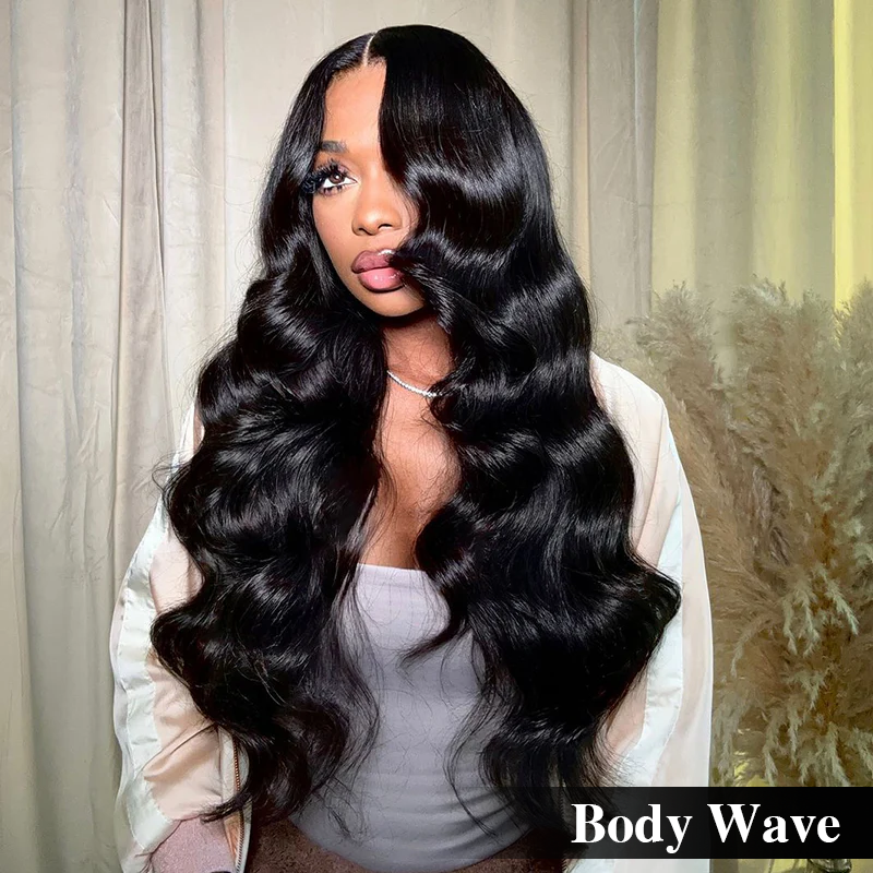 Affordable #1 Jet Black Body Wave Wig 13x6 Lace Front Human Hair Wigs Sterly Hair