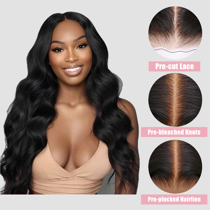 13x6 HD Lace Full Frontal Wig Undetactable HD Lace Body Wave Human Hair Wig