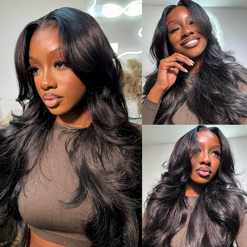Face-Framing Curtain Bangs Body Wave Glueless 7×6 Lace Wig | Sterly Human Hair Wig With Layers