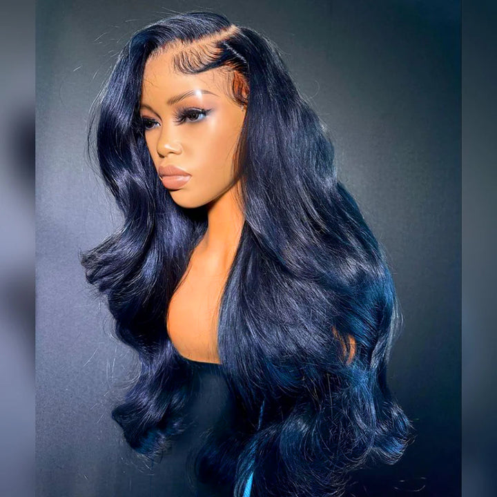 Raw Hair Wig | Undetactable HD Lace Midnight Blue Body Wave Human Hair Wigs - sterlyhair