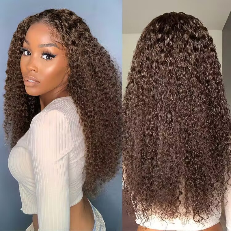 Chocolate Brown 360 Lace Frontal Wig Human Hair Wigs 180% Density 14-34inch