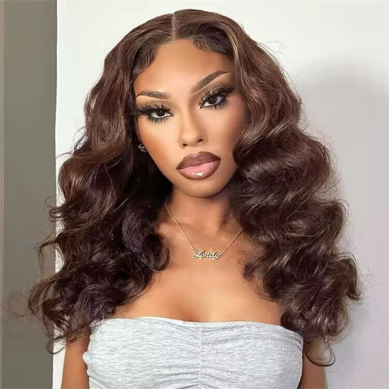 2024 Clearance Sale |#4 Chocolate Brown Loose Body Wave Human Hair Wig