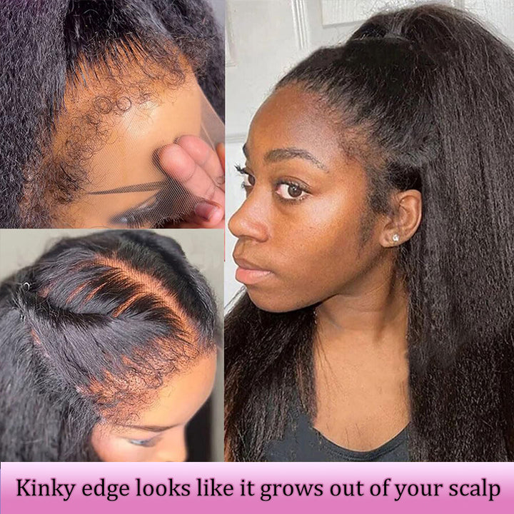 Type 4C Edges Wig | Wear and Go Glueless Kinky Straight 7×6/13×6 Human Hair Wigs - sterlyhair