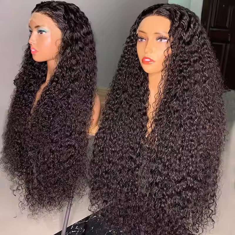 Raw Hair Super Double Drawn Curly 13×6 Full Lace Frontal Human Hair Wigs 250% Density - sterlyhair