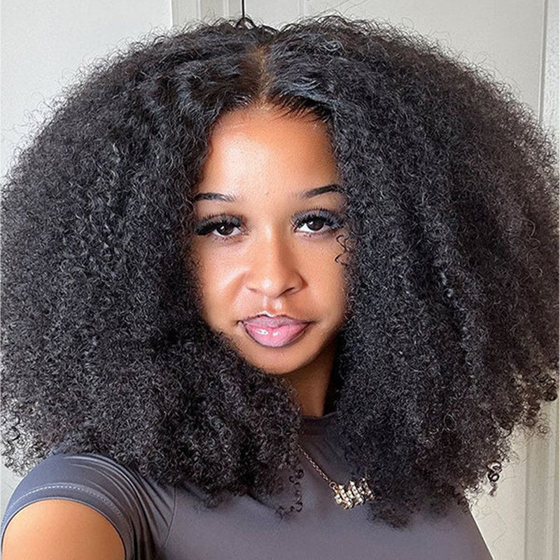 Afro Kinky Curly HD Lace 13 ×6 Full Frontal Wig Undetactable HD Lace Human Hair Wig - sterlyhair