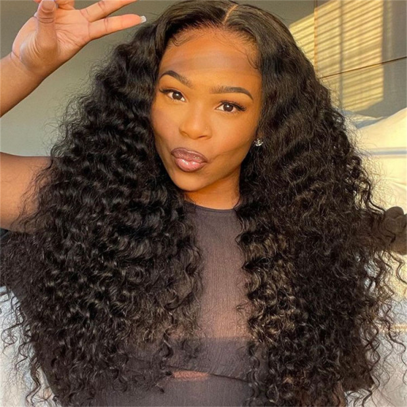 #1 Jet Black Deep Wave Wig Sterly 13×6 Full Lace Frontal Human Hair Wigs - sterlyhair