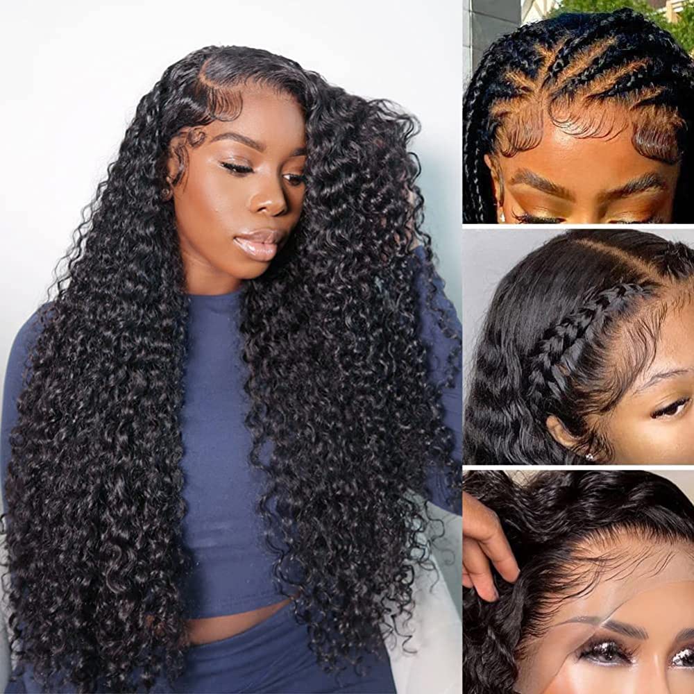 Premium Super Double Drawn Human Hair Wigs 13×6 Lace Frontal Deep Wave Wig 250% Density - sterlyhair