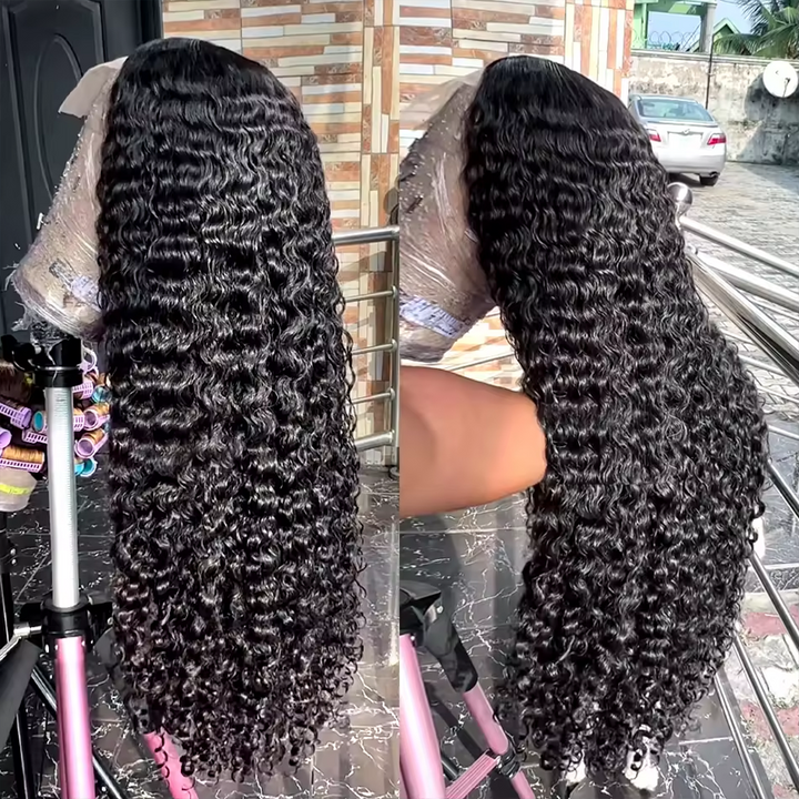 Premium Super Double Drawn Human Hair Wigs 13×6 Lace Frontal Deep Wave Wig 250% Density - sterlyhair