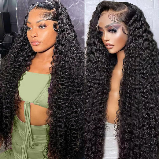 Premium Super Double Drawn Human Hair Wigs 13×6 Lace Frontal Deep Wave Wig 250% Density - sterlyhair